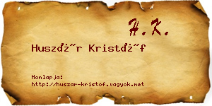 Huszár Kristóf névjegykártya