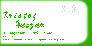 kristof huszar business card