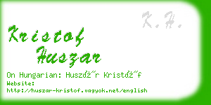 kristof huszar business card